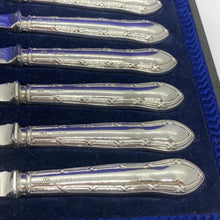 Load image into Gallery viewer, Boxed Set Of Silver Handled Butter Knives Sheffield 1915
