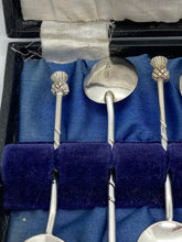 Load image into Gallery viewer, Set Of Six Silver Thistle Top Teaspoons John Millward Banks Chester 1926
