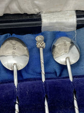 Load image into Gallery viewer, Set Of Six Silver Thistle Top Teaspoons John Millward Banks Chester 1926
