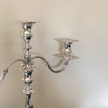 Load image into Gallery viewer, Pair Of Elizabeth II Silver Three Branch Candelabras Sheffield 1966
