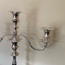 Load image into Gallery viewer, Pair Of Elizabeth II Silver Three Branch Candelabras Sheffield 1966
