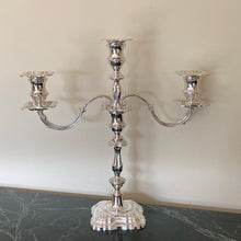 Load image into Gallery viewer, Pair Of Elizabeth II Silver Three Branch Candelabras Sheffield 1966
