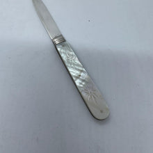 Load image into Gallery viewer, Silver And Mother Of Pearl Fruit Knife Hilliard And Thomason Birmingham 1853
