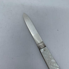 Load image into Gallery viewer, Silver And Mother Of Pearl Fruit Knife Hilliard And Thomason Birmingham 1853
