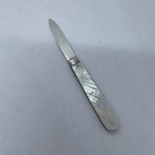 Load image into Gallery viewer, Silver And Mother Of Pearl Fruit Knife Hilliard And Thomason Birmingham 1853
