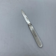 Load image into Gallery viewer, Silver And Mother Of Pearl Fruit Knife Hilliard And Thomason Birmingham 1853
