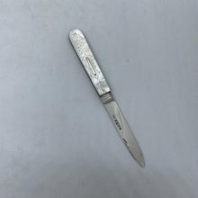 Load image into Gallery viewer, Silver And Mother Of Pearl Fruit Knife Hilliard And Thomason Birmingham 1853
