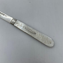 Load image into Gallery viewer, Silver And Mother Of Pearl Fruit Knife Hilliard And Thomason Birmingham 1853
