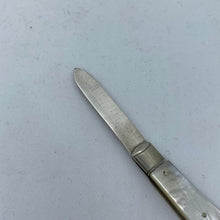 Load image into Gallery viewer, Miniature Silver And Mother Of Pearl Fruit Knife Sheffield 1906
