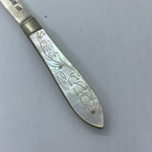 Load image into Gallery viewer, Miniature Silver And Mother Of Pearl Fruit Knife Sheffield 1906
