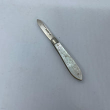 Load image into Gallery viewer, Miniature Silver And Mother Of Pearl Fruit Knife Sheffield 1906
