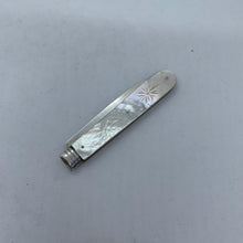 Load image into Gallery viewer, Silver And Mother Of Pearl Fruit Knife Hilliard And Thomason Birmingham 1853
