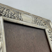 Load image into Gallery viewer, Hallmarked Silver Floral Photograph Frame Sheffield 1996
