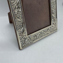 Load image into Gallery viewer, Hallmarked Silver Floral Photograph Frame Sheffield 1996
