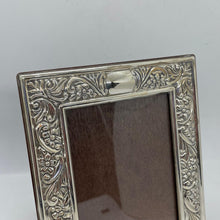 Load image into Gallery viewer, Hallmarked Silver Floral Photograph Frame Sheffield 1996
