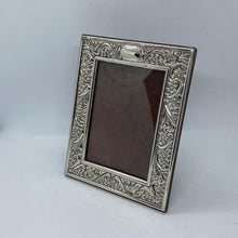 Load image into Gallery viewer, Hallmarked Silver Floral Photograph Frame Sheffield 1996
