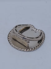 Load image into Gallery viewer, Silver Horseshoe Desk Clip Stuart Clifford London 1897
