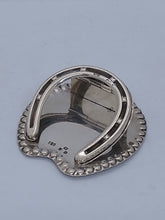 Load image into Gallery viewer, Silver Horseshoe Desk Clip Stuart Clifford London 1897
