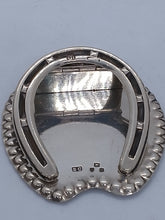 Load image into Gallery viewer, Silver Horseshoe Desk Clip Stuart Clifford London 1897
