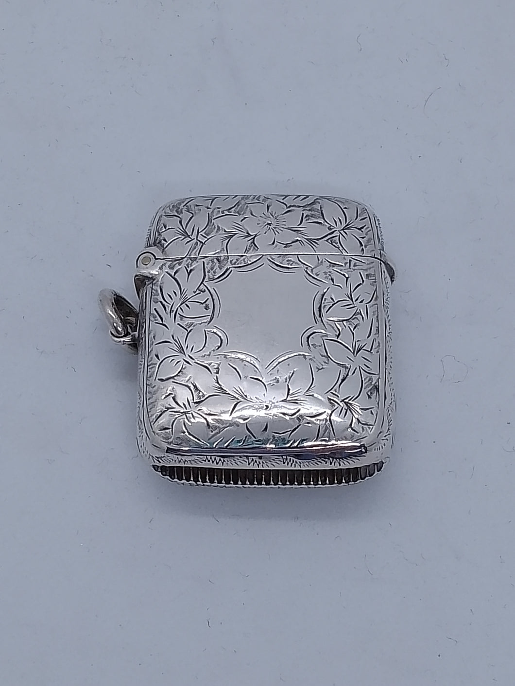 Victorian Silver Vesta  Cartouche Birmingham 1895