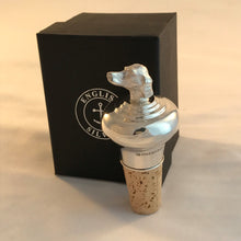 Load image into Gallery viewer, Hallmarked Solid Silver Dogs Head Wine Bottle Stopper
