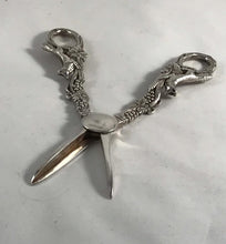 Load image into Gallery viewer, Silver Grape Shears With Fox Handles
