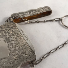 Load image into Gallery viewer, George V Solid Silver Hallmarked Card Case With Finger Chain Joseph Gloster 1913
