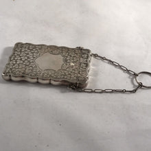 Load image into Gallery viewer, George V Solid Silver Hallmarked Card Case With Finger Chain Joseph Gloster 1913
