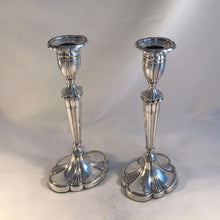 Load image into Gallery viewer, Pair Of Elizabeth II Silver Candlesticks Birmingham 1975
