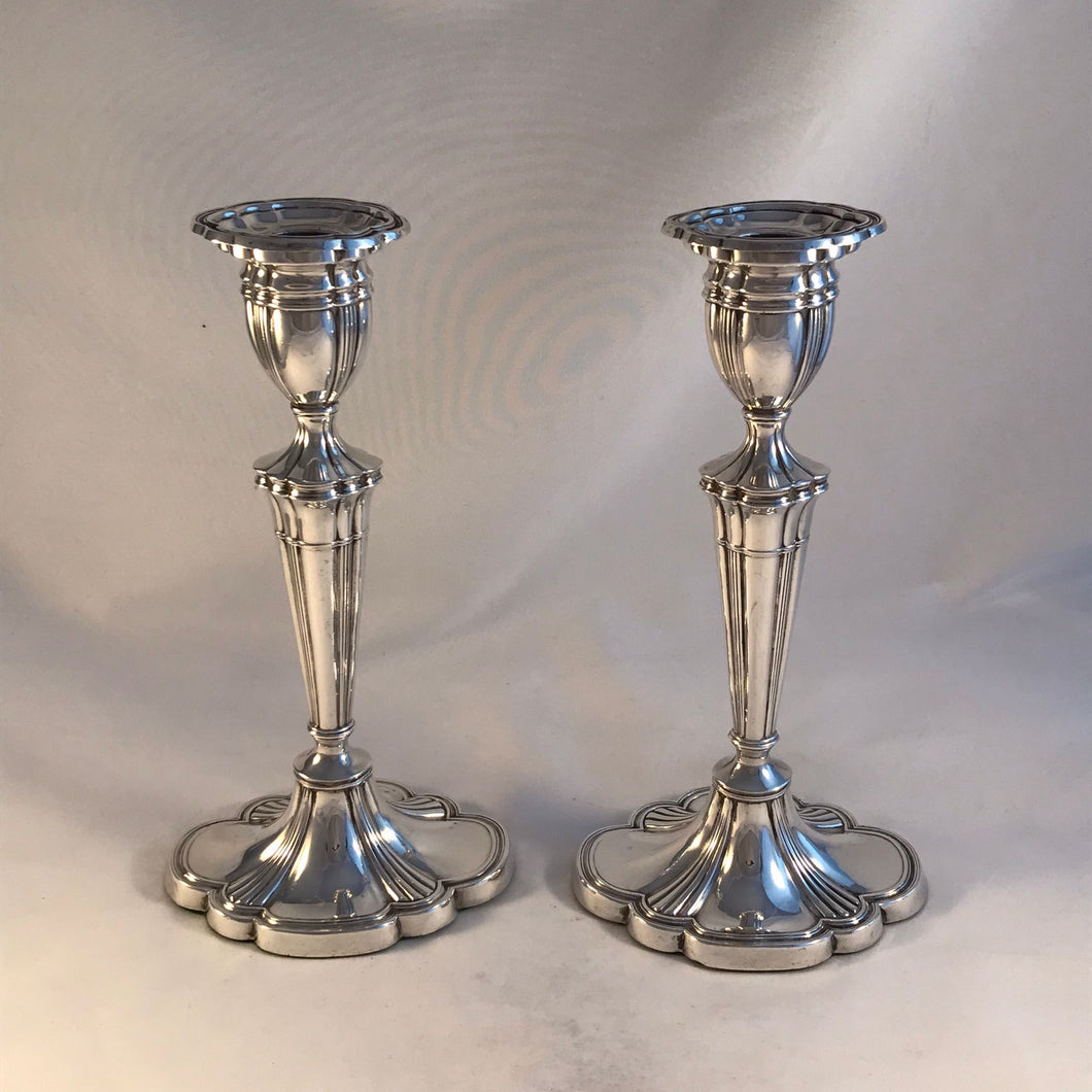 Pair Of Elizabeth II Silver Candlesticks Birmingham 1975