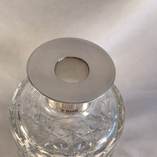 Load image into Gallery viewer, Silver And Cut Glass Decanter Cylindrical Shape Birmingham 1971
