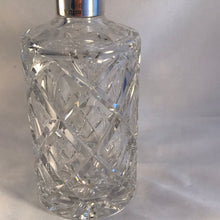 Load image into Gallery viewer, Silver And Cut Glass Decanter Cylindrical Shape Birmingham 1971
