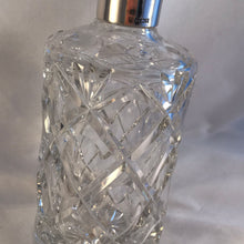 Load image into Gallery viewer, Silver And Cut Glass Decanter Cylindrical Shape Birmingham 1971
