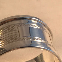 Load image into Gallery viewer, Pair Of Silver Napkin Rings With Engine Turned Decoration Birmingham 1948
