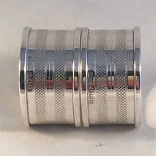 Load image into Gallery viewer, Pair Of Silver Napkin Rings With Engine Turned Decoration Birmingham 1948
