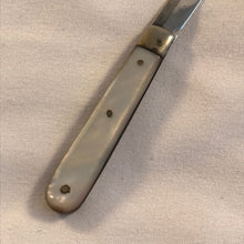 Load image into Gallery viewer, Miniature Silver And Mother Of Pearl Fruit Knife Sheffield 1903
