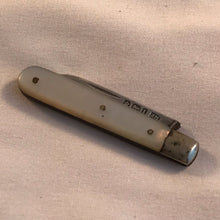 Load image into Gallery viewer, Miniature Silver And Mother Of Pearl Fruit Knife Sheffield 1903
