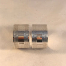 Load image into Gallery viewer, Pair Of Silver Napkin Rings with Striped Pattern and Rectangular Cartouche Birmingham 1944
