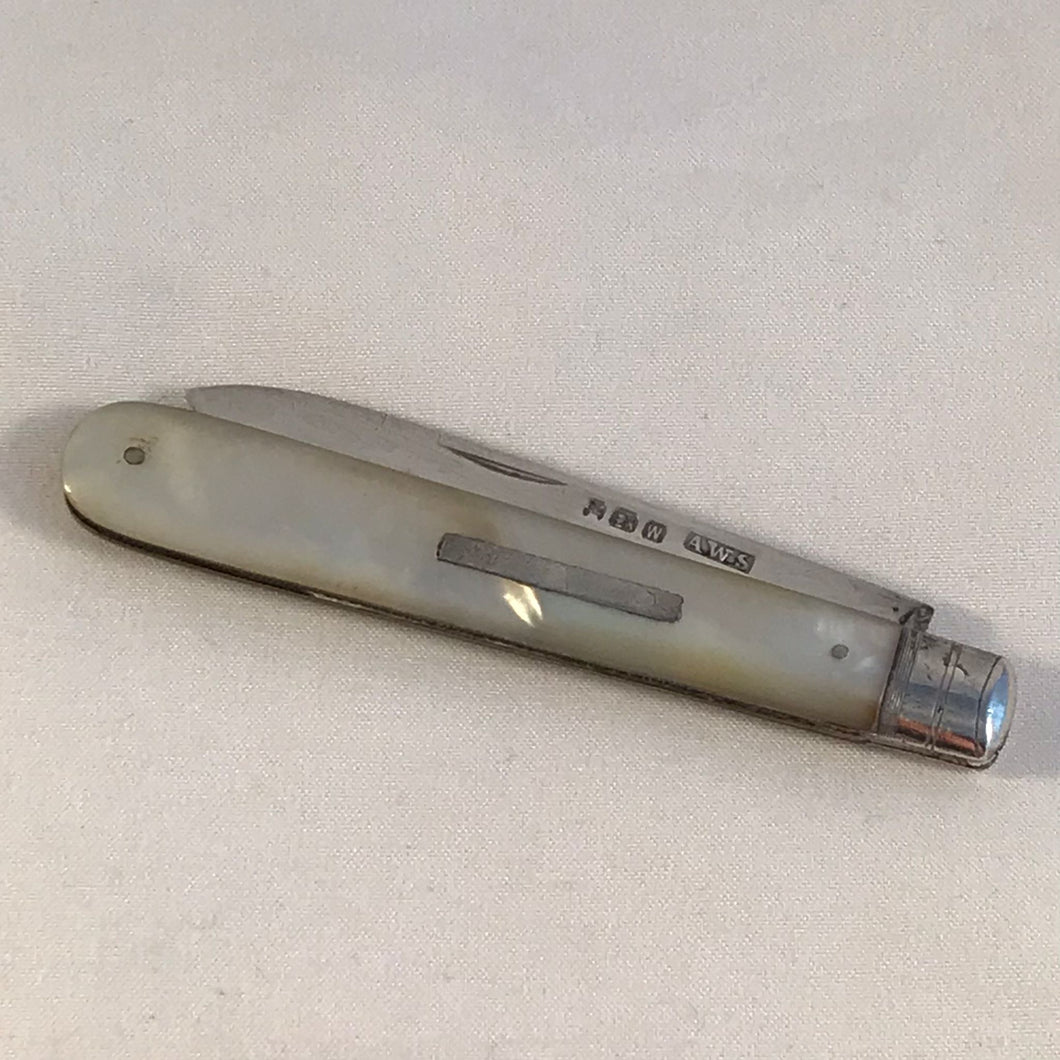 Silver And Mother Of Pearl Fruit Knife Sheffield 1964