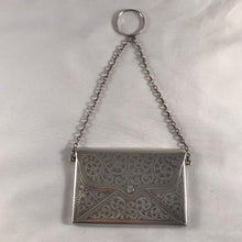 Load image into Gallery viewer, Ladies Envelope Shaped Card Case With Finger Chain Birmingham 1915
