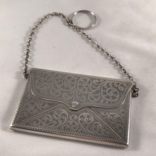 Load image into Gallery viewer, Ladies Envelope Shaped Card Case With Finger Chain Birmingham 1915
