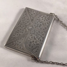 Load image into Gallery viewer, Ladies Envelope Shaped Card Case With Finger Chain Birmingham 1915
