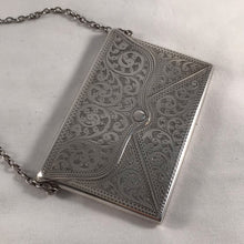 Load image into Gallery viewer, Ladies Envelope Shaped Card Case With Finger Chain Birmingham 1915
