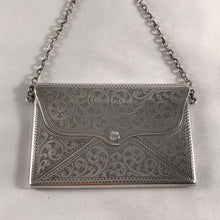 Load image into Gallery viewer, Ladies Envelope Shaped Card Case With Finger Chain Birmingham 1915
