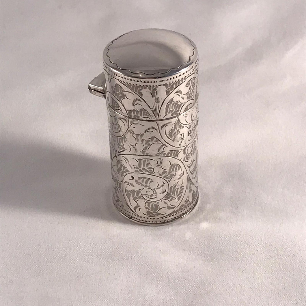 Silver Scent Bottle With Glass Inside Birmingham 1907