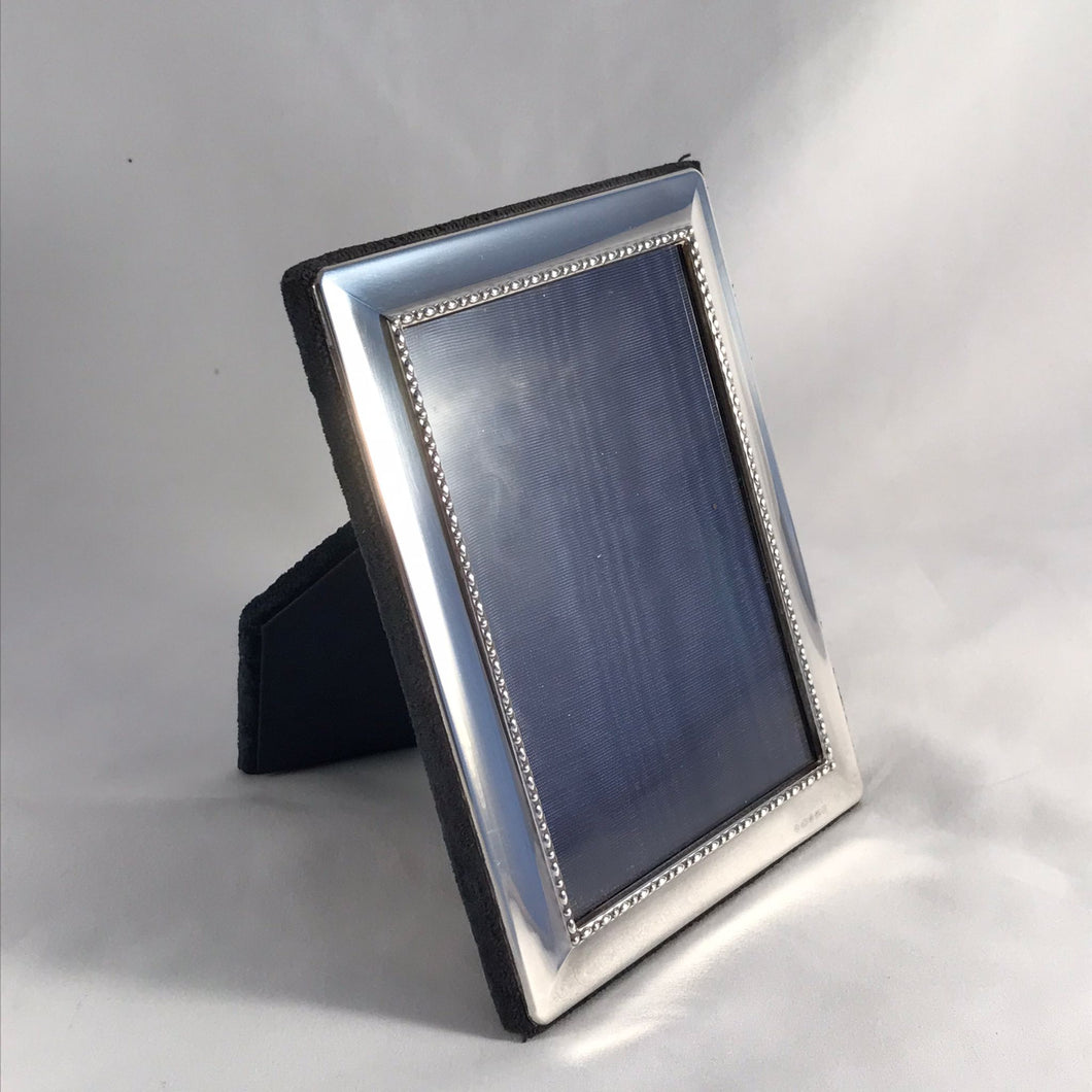 Small Silver Photograph Frame With Beaded Edge Carrs Of  Sheffield 2003