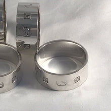 Load image into Gallery viewer, Quality Set Of Six Silver Napkin Rings With Feature Hallmarks Birmingham 1988
