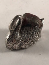 Load image into Gallery viewer, Edwardian Silver Swan Pin Cushion Levi &amp; Salaman Birmingham 1904
