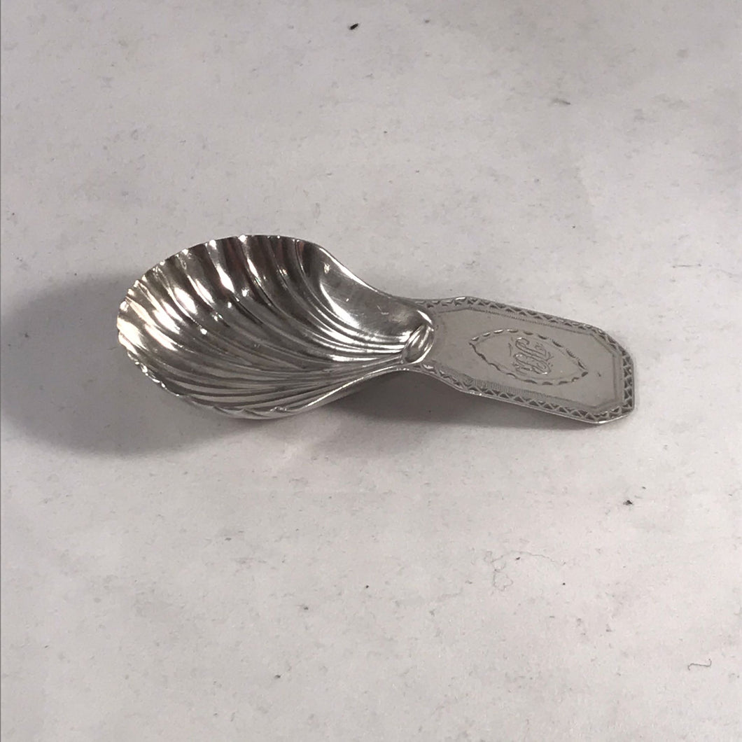 George III Silver Caddy Spoon Scallop Shaped Bowl