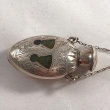 Load image into Gallery viewer, Silver And Scottish Agate Miniature Chatelaine Scent Bottle William Hair Haseler
